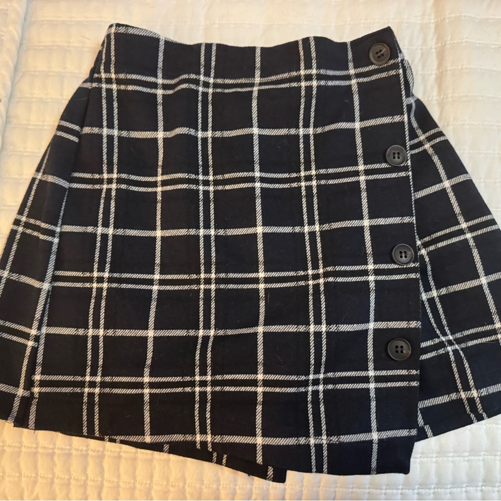 Zara Plaid Button-Up girls  Skort